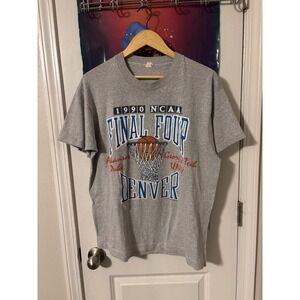 Vintage 1990 NCAA Final Four Denver T-Shirt Screen Stars XL Single Stitch Gray